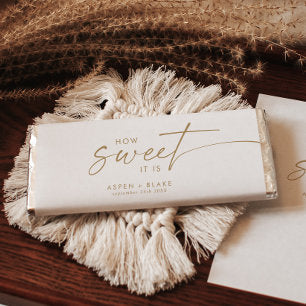 Modern Gold Script How Sweet It Is Wedding Hershey Bar Favors