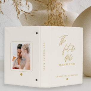 Modern Gold Script Typography Wedding Planner Mini Binder