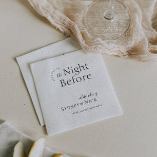 Modern Minimal Night Before Rehearsal Dinner Napkins