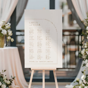Modern Minimalist Arch Wedding Seating Charts Foam Board