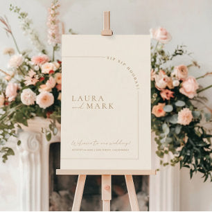 Modern Minimalist Arch Wedding Welcome Foam Boards