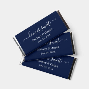 Modern Minimalist Love Is Sweet Wedding Blue Hershey Bar Favors