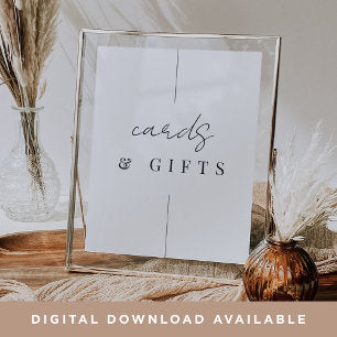 Modern Minimalist Script Wedding Cards & Gifts Poster