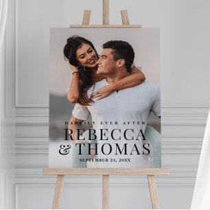 Modern Photo Elegant Wedding Welcome Poster