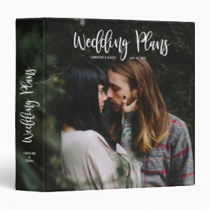 Modern Photo Typography Wedding Planner 3 Ring Binder