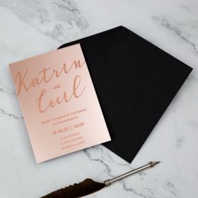 Modern Rose Gold Foil on Mirror Acrylic Wedding Invitations CAJ003