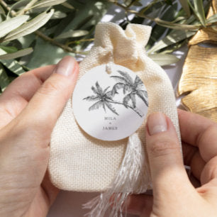 Modern Tropical Elegant Minimalist Wedding Favor Tags