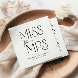 Modern Typography Bridal Shower Napkins