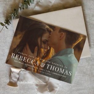 Modern Typography Photo Wedding Invitation