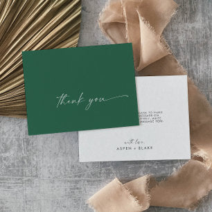 Modern Watercolor Coordinate Green Thank You Card