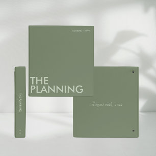 Modern Wedding Planning Binder Dark Sage