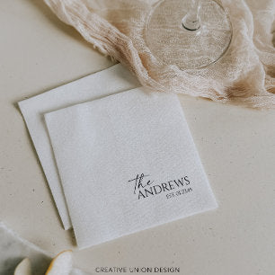 Modern Whimsy Personalized Wedding Napkins