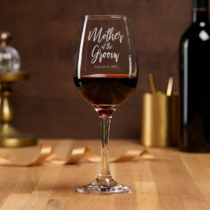 Mother of the Groom Personalized Bridal Party Wine Glass