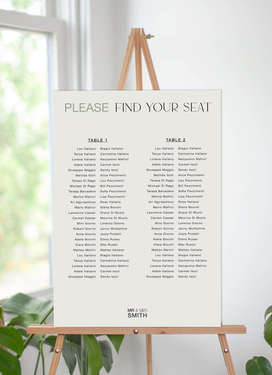 Mr & Mrs Seating Chart by Putri N.