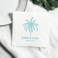 Palm Tree Wedding Premium Uncoined Napkins