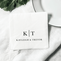 Modern Initials Wedding Premium Uncoined Napkins