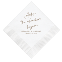 And So The Adventure Begins Wedding Napkins