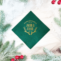 Personalized Antler Wedding Napkins