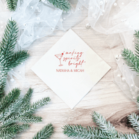 Making Spirits Bright Personalized Wedding Napkins