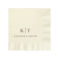 Modern Initials and First Names Wedding Napkins