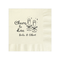 Cheers to Love Whimsical Wedding Cocktail Napkins