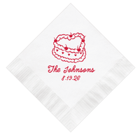 Personalized Whimsical Cake Wedding Cocktail Napkins