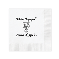We're Engaged Whimsical Cocktail Napkins