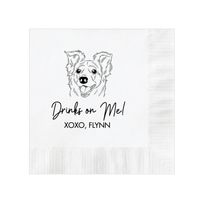 Drinks on Me Illustrated Pet Wedding Napkins