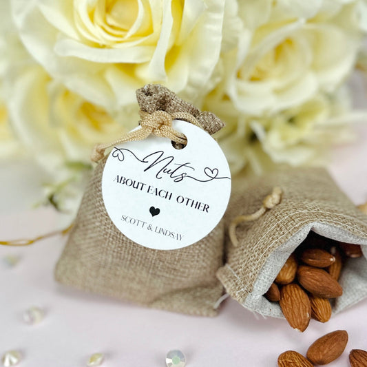 Nuts About Each Other Burlap Bag