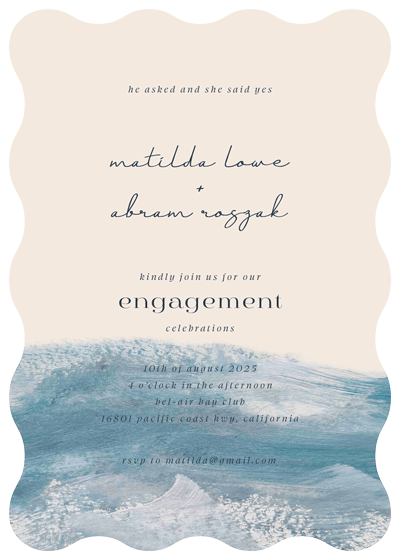 Ocean Waves Engagement Invitations by Inggrid H.