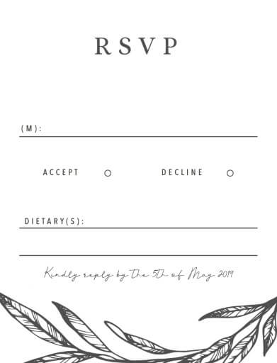 Olea RSVP Cards by Jamie L.