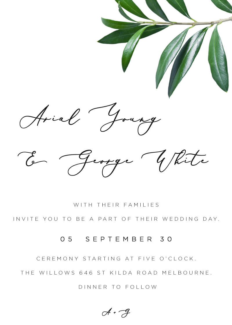 Olive Wedding Invitations by Stella M.