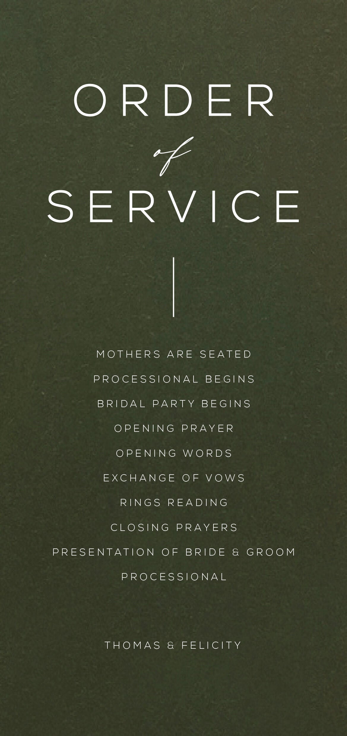 Verde Wedding Program by Jamie L.