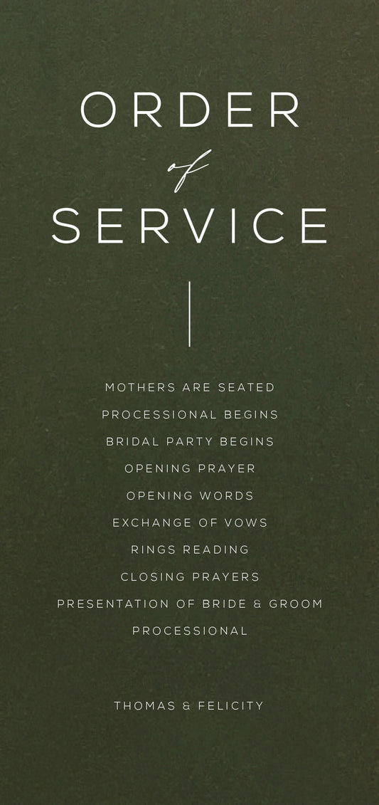 Verde Wedding Program by Jamie L.