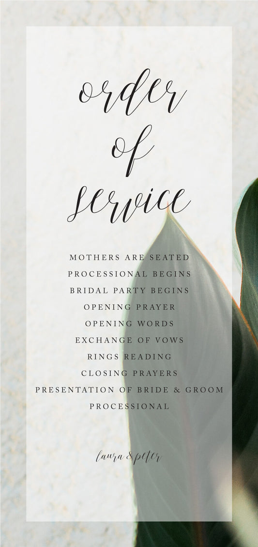 Tropical Leaves Wedding Program by Inggrid H.