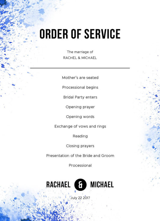 Watercolour Splash Wedding Program by Phabo R.