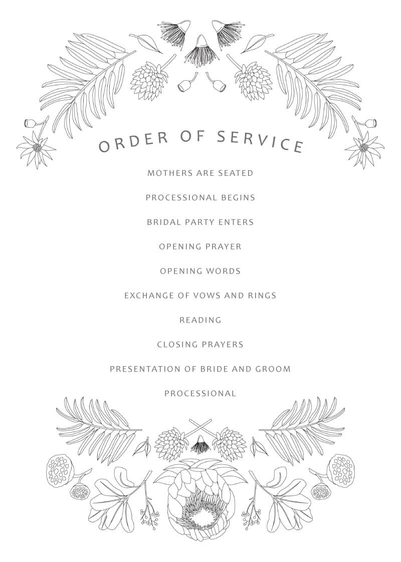 Australian Native Colour In Wedding Program by Tameka W.
