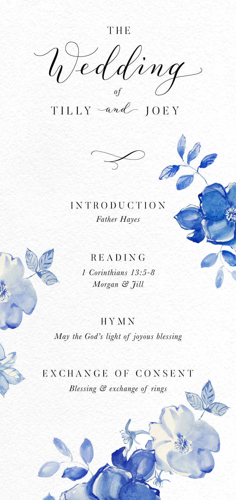 British Floral Wedding Program by Amelia S.
