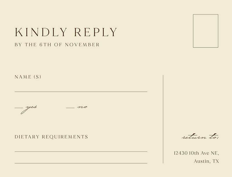 Pampas Valley RSVP Cards by Putri N.