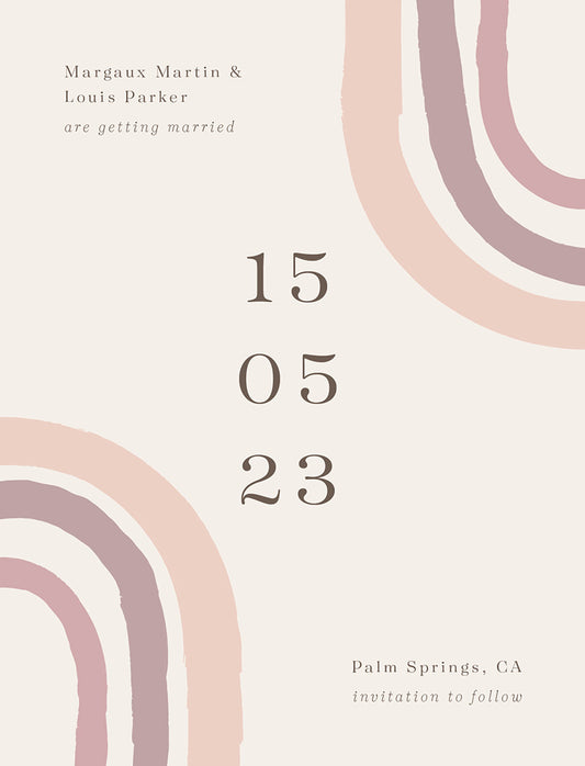 Pastel Rainbow Save The Date Cards by Putri N.