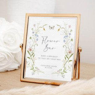Pastel Wildflower Bridal Shower Flower Bar Poster