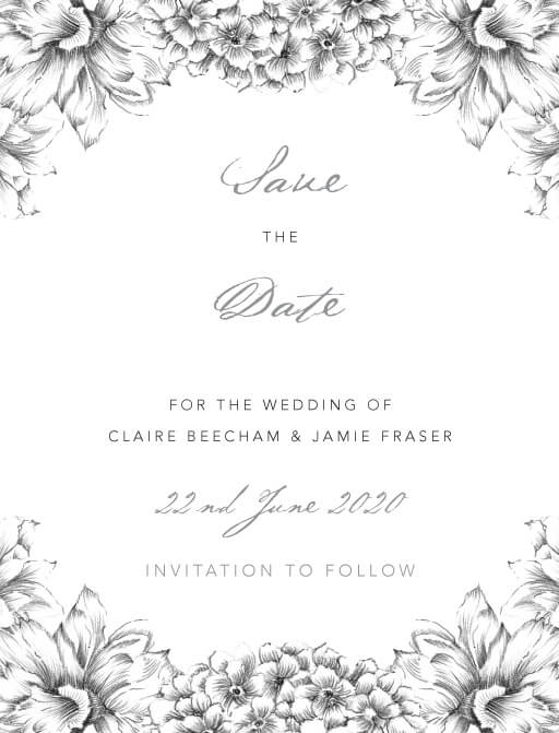Pencil Floral Crown Save The Date Cards by Joy