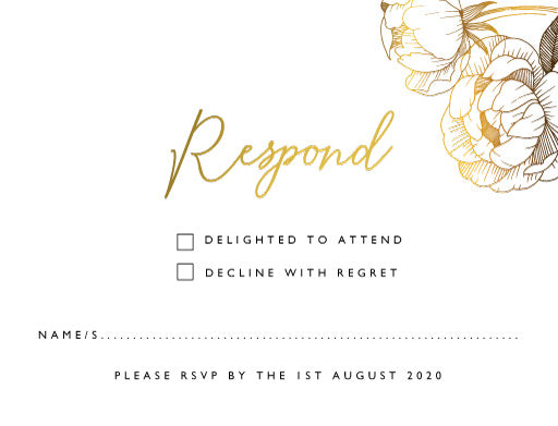 Peony Bloom RSVP Cards by Amber B.
