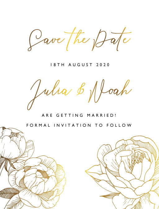 Peony Bloom Save The Date Cards by Amber B.