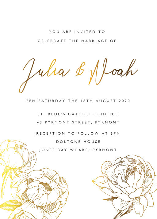Peony Bloom Wedding Invitations by Amber B.