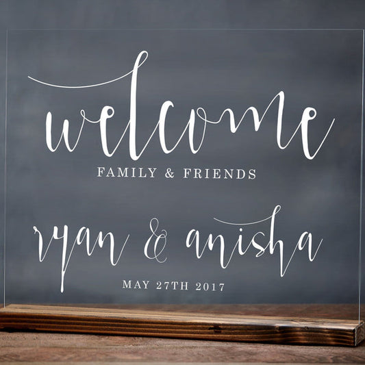 Personalized Acrylic Wedding Welcome Sign