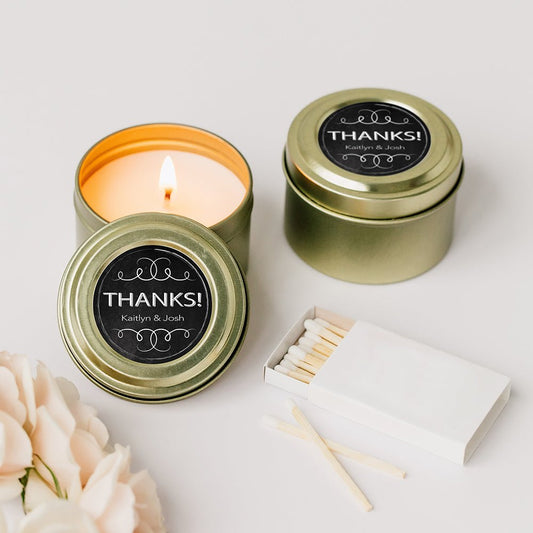 Personalized Gold Tin Candle - Chalkboard