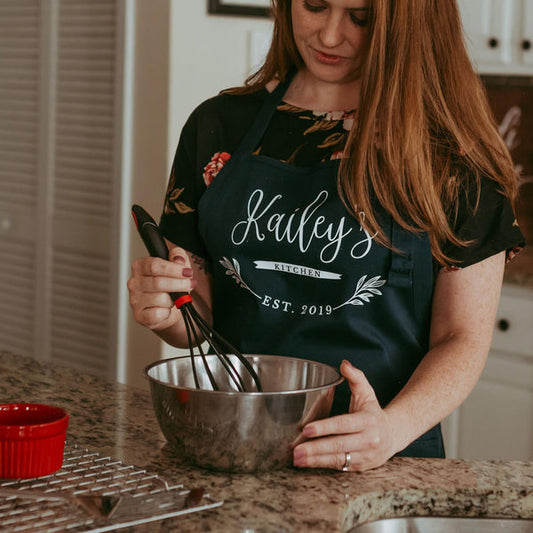 Personalized Apron for Women Custom Kitchen Apron with Pockets