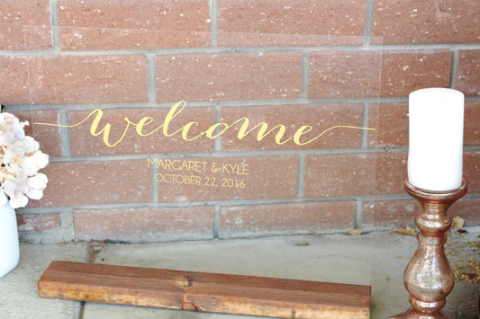 Personalized Wedding Welcome Acrylic Sign