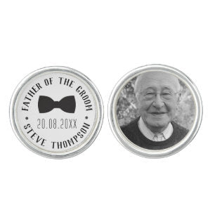 Personalized Father of the Groom Photo Cufflinks